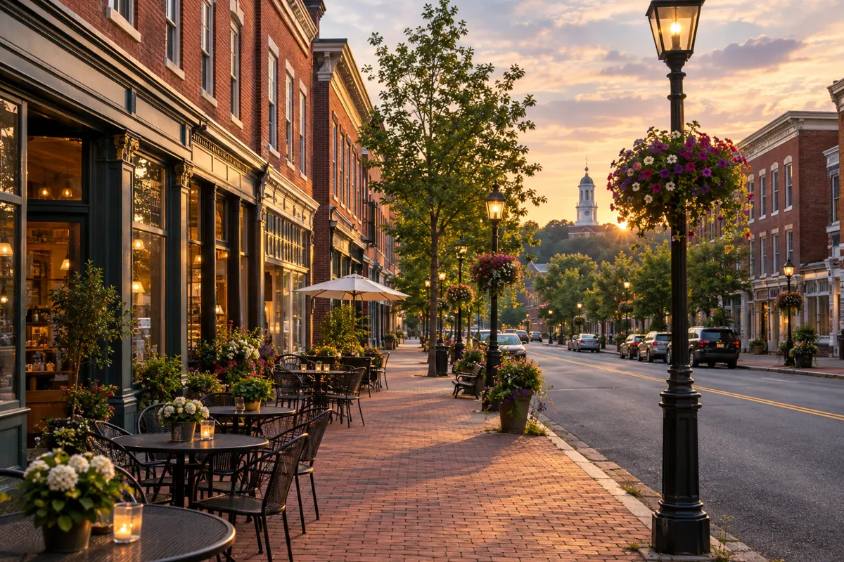 Historic brick downtown street